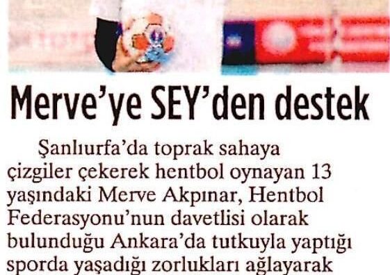 Milliyet Merve'ye SEY'den Destek